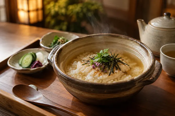 だし茶漬けの料理写真（説明用の架空のお店）